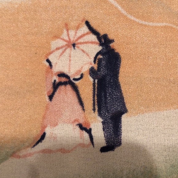 Symphony Scarfs Square Bandana Romantic Elegant Peach, Sky Blue, White EC - Picture 6 of 15